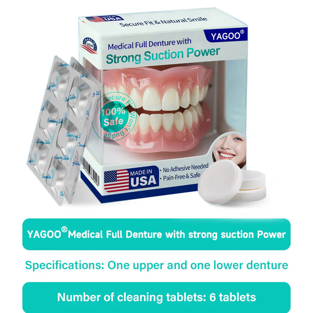 YAGOO® Medical Full Denture with Strong Suction ✅ Made and Shipped from the USA🍀