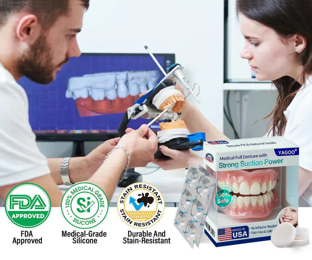 YAGOO® Medical Full Denture with Strong Suction ✅ Made and Shipped from the USA🍀
