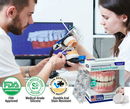 YAGOO® Medical Full Denture with Strong Suction ✅ Made and Shipped from the USA🍀